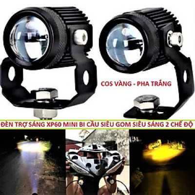 Đèn Trợ Sáng Mini Bi Cầu Mini XP60 Xe Máy - Vỏ Hợp Kim M3MINI, Chip LED Loại Tốt Hàng Cao cấp