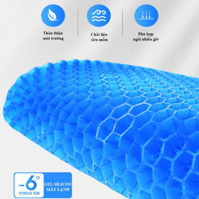 Đệm Lót Ghế Ngồi Chống Mỏi Dạng Tổ Ong | Chất Liệu Silicon Cao Cấp Giúp Thoáng Khí, Tuần Hoàn Máu, Giảm Đau Mỏi Khi Ngồi Lâu