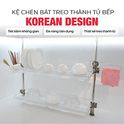KỆ CHÉN INOX 2 TẦNG THAY ĐỔI ĐƯỢC ĐỘ CAO.