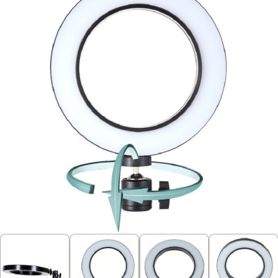 Bộ đèn livestream mini 3 chế độ 16cm có giá đỡ 3 chân xoay 360 độ PaKaSa- Hàng chính hãng