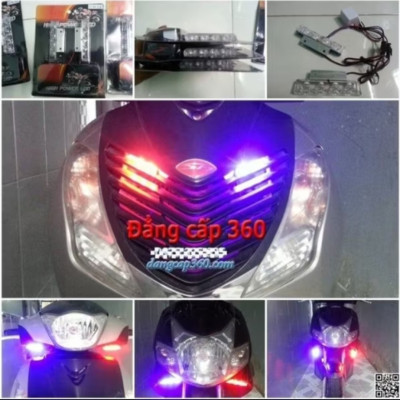 ĐÈN CHỚP KIỂU CẢNH SÁT XANH ĐỎ CỰC ĐẸP LẮP XE MÁY ÔTÔ XE ĐIỆN 