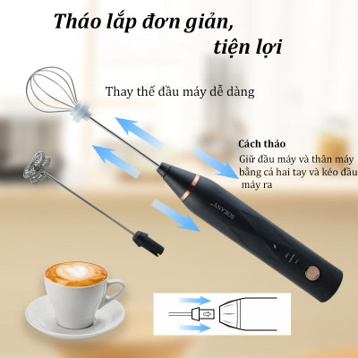 Máy đánh trứng, tạo bọt sữa cafe SOKANY thiết kế cầm tay cỡ nhỏ tiện dụng cho gia đình - SK201A - HÀNG CHÍNH HÃNG - DELIYA