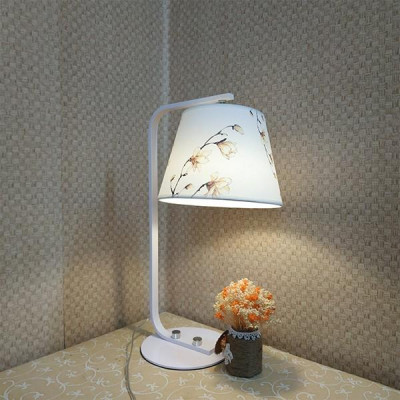 Đèn ngủ để bàn MONSKY cao cấp DB9005 chóa trắng nâu (đã bao gồm bóng LED) - ẢNH THẬT SHOP CHỤP