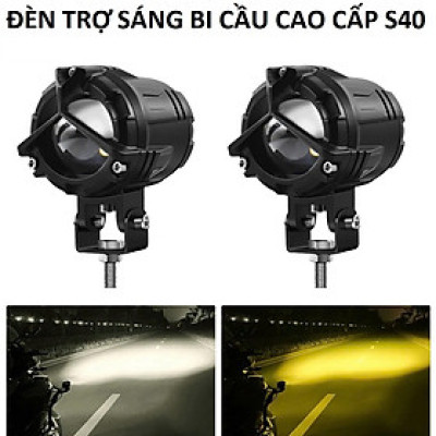 Đèn LED Trợ Sáng S40 Plus Siêu Sáng – Cốt Vàng, Pha Trắng, Chống Chói Đỉnh Cao Cho Khách VIP