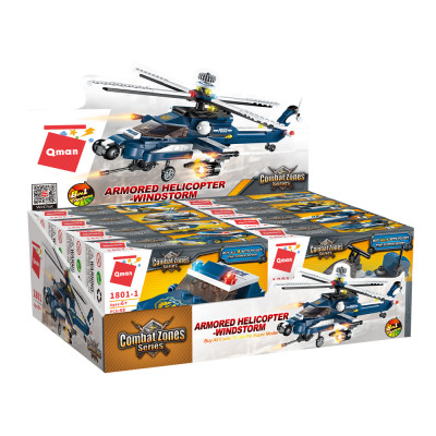 Hộp 8 bộ đồ chơi lắp ráp Trực thăng tấn công 8in1 Qman 1801 (381 chi tiết)