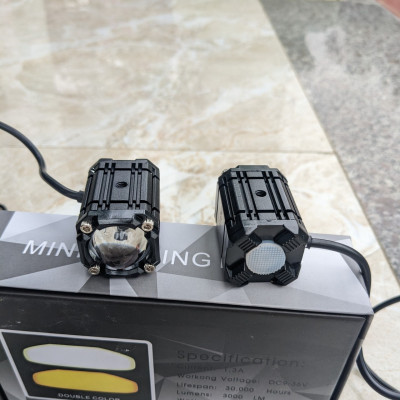 Siêu Phẩm Đèn Trợ Sáng Bi Cầu 2 Màu - 4 Chế Độ Cốt Pha, Lắp Xe Máy & Ô Tô