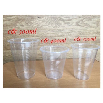 Cốc nhựa dùng một lần đựng các loại nước uống, đựng canh, đựng cháo chịu nhiệt đủ kích cỡ (50cốc/1 dây) - Hàng chính hãng