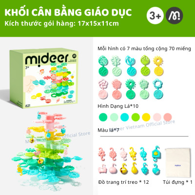 Đồ chơi cân bằng xếp hình khối hoa lá Mideer Educational Balance Blocks- Strack a Tree