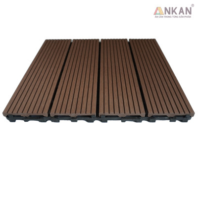 Sàn Vỉ Gỗ Nhựa Composite Cao Cấp, Lót Sàn Ban Công Nhà Tắm, Vỉ Dày Chắc Chắn Có Vít Ốc Dưới Nan, Màu Nâu Mới, Dễ Dàng Lắp Đặt