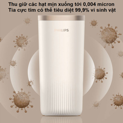 Máy khử mùi, lọc không khí ô tô dạng cốc Thương hiệu Hà Lan cao cấp Philips S3602, Công Suất 2W - Bảo Hành 24 Tháng (Hàng Nhập Khẩu)