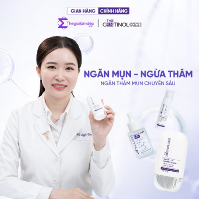 Combo kem dưỡng sáng mờ thâm cho da dầu mụn The Gentinol 0221
