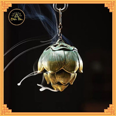 Lư đốt trầm hương,lư gốm treo xông trầm hương khói ngược lư hoa sen treo kệ đèn led, trang trí tiểu cảnh,thác khói,decor