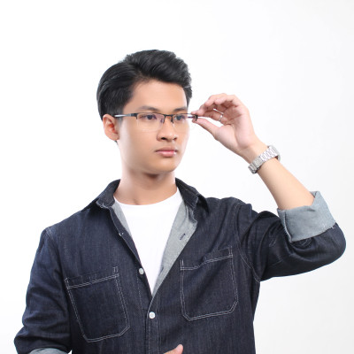 Gọng kính cận 12074 hợp kim cước OURESS thời trang nam nữ siêu nhẹ siêu bền