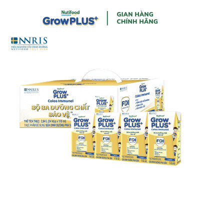 Thùng Sữa Bột Pha sẵn Nutifood GrowPLUS+ Sữa Non Immunel trên 1 tuổi (24 hộp x 110mL)
