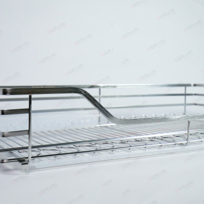 Giá đựng xoong nồi bát đĩa 1 tầng bằng inox (Kệ xoong nồi nan dẹt Gerari chất liệu Inox 304 bóng mờ cao cấp)