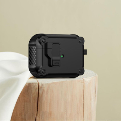 Case vỏ ốp tai nghe dành cho Airpods 1 2 3 4 Airpods Pro Airpod Pro 2 có khoá chống rơi 2 lớp cao cấp - Hàng chính hãng