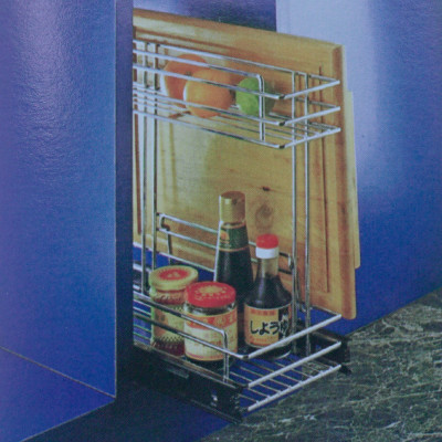 Phụ kiện tủ bếp, ngăn kéo Inox SUS304 cho tủ bếp dưới 2 tầng S003K