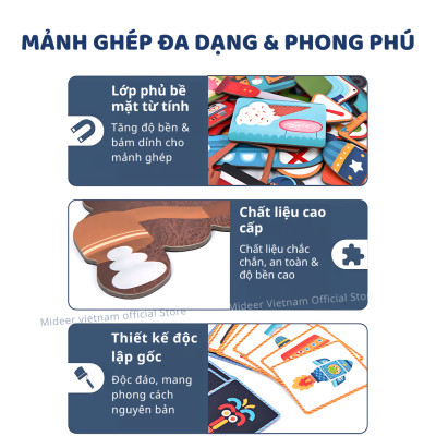 Xếp Hình Nam Châm Mideer Magenetic Game, Bộ đồ Chơi Tư Duy Trí Tuệ Cho Bé 2 3 4 5 Tuổi