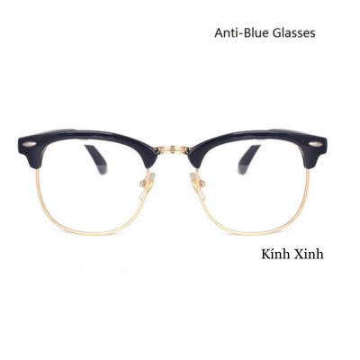 Kính Gọng Mắt Vuông Nửa Viền Gọng Nhựa Dẻo Cổ Điển