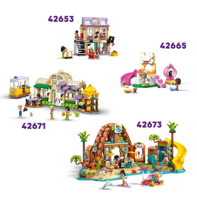 LEGO FRIENDS 42666 Đồ Chơi Lắp Ráp Nhà Cây Và Bữa Tiệc Sinh Nhật Mèo Con (321 chi tiết)