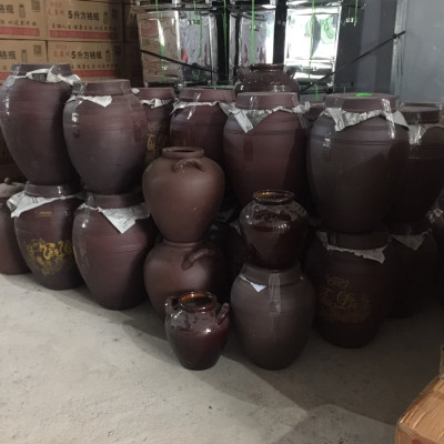 Hũ sành đựng rượu tài lộc Bát Tràng loại 30L