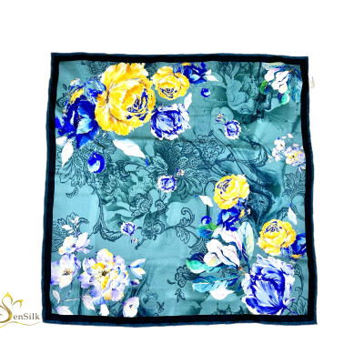Khăn Choàng Cổ Lụa Tơ Tằm in SenSilk KLVI05 - 100% Luxury Silk Printed Scarves - Quà Tặng Thời Trang Nữ