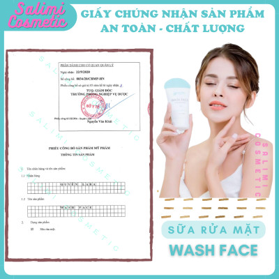 Sữa Rửa Mặt WASH FACE 100ml, Làm Sạch Da, Sạch Bụi Bẩn, Dầu Nhờn, Lớp Trang Điểm, Tế Bào Da Chết, Ngăn Ngừa Mụn, Duy Trì Độ Ẩm