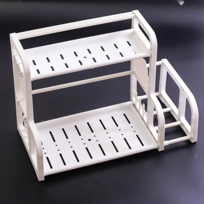 Kệ Gia Vị Đựng Đồ Nhà Bếp 2 Tầng Có Khe Cắm Dao Thớt Hàng - Gọn Gàng Nhà Bếp- Hàng Chính Hãng MINIIN