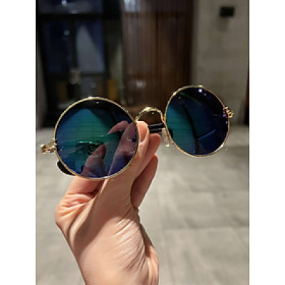 Kính thầy bói Mắt tròn xoe gọng họa tiết cổ điển