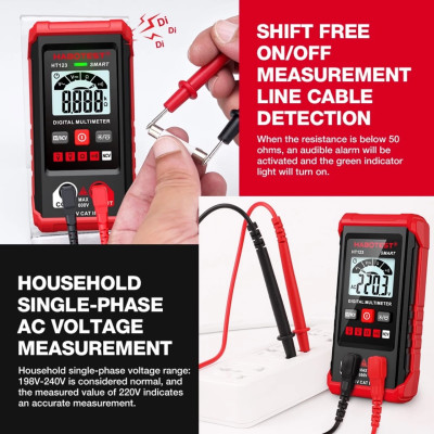 HÀNG NHẬT: Đồng Hồ Vạn Năng HT123 - Đjo Điện Áp AC/DC Thông Minh, Chính Xác ,  đèn trang trí