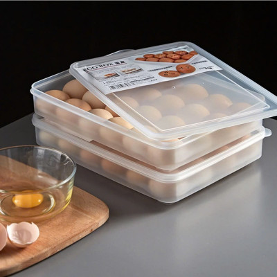 Hộp Đựng Trứng Gà, Vịt 24 Quả Việt Nhật Để Tủ Lạnh - Khay Bảo Quản Trứng Gà, Trứng Vịt Có Nắp - Hàng chính hãng