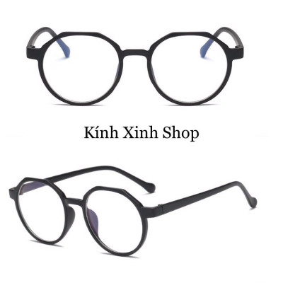Kính Giả Cận, Gọng Kính Giả Cận Nam Nữ Mắt Tròn Gọng Nhựa Dẻo Không Độ Chống Tia Bức Xạ Uv, Chống Ánh Sáng Xanh