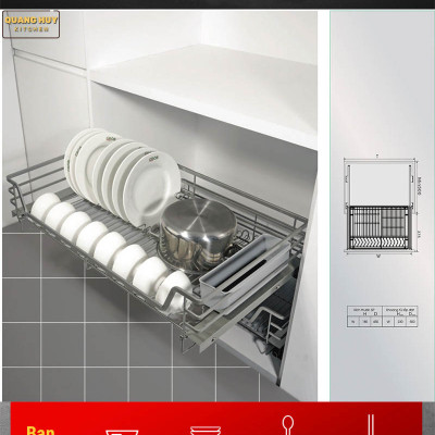 Giá bát đĩa tủ dưới inox sơn Nano bảo hành 10 năm không han gỉ thương hiệu Grob