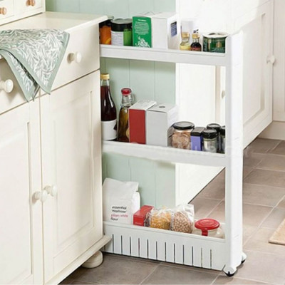 Kệ nhựa 3 tầng có bánh xe tiện lợi, Kệ để gia vị, để đồ phòng tắm gọn gàng - Chính hãng MINIIN 