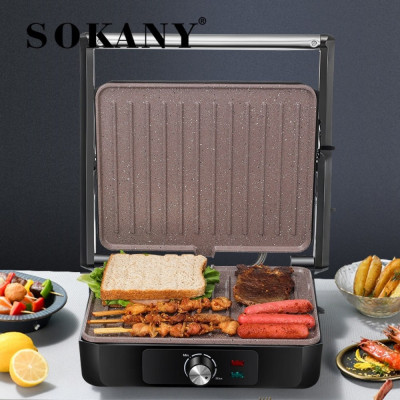 Máy kẹp nướng đa năng công suất cao 2000W SOKANY SK-230 nướng bánh mì, thịt, hotdog nhanh chín - HÀNG CHÍNH HÃNG