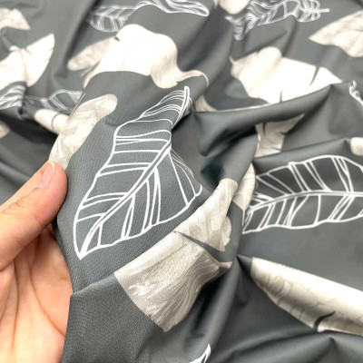 Ga chống thấm Cotton LoveMama chống thấm nước Họa tiết lá xám
