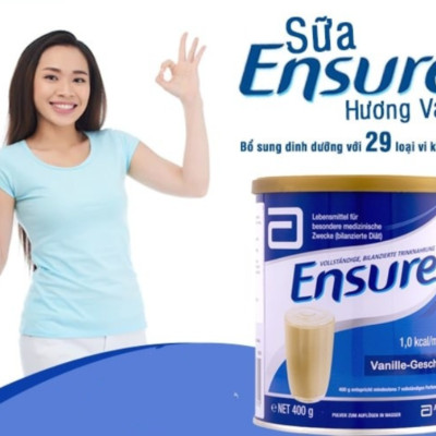Sữa bột Ensure Vanille Geschmask, Ensure Đức cho người lớn tuổi, hồi phục sức khỏe cho người gầy yếu, người suy dinh dưỡng 400gr/hộp