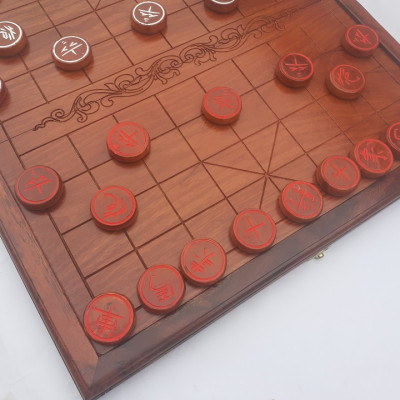 Cờ tướng gỗ gõ tự nhiên ,kích cỡ 50x 52cm-Quân cờ gỗ nhãn 4,2cmx 1,2