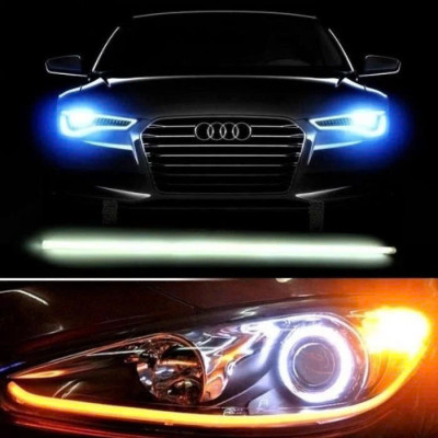 Đèn Mí Audi Cho Xe Máy & Ô Tô - Combo 2 Dây Led DC 12V Dài 60cm, Hiệu Ứng Demi Gạch & Xi Nhan Chạy Đuổi