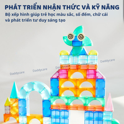 Bộ xếp hình nam châm hình khối Mideer Creative Magnetic Building Blocks, đồ chơi lắp ghép cho bé