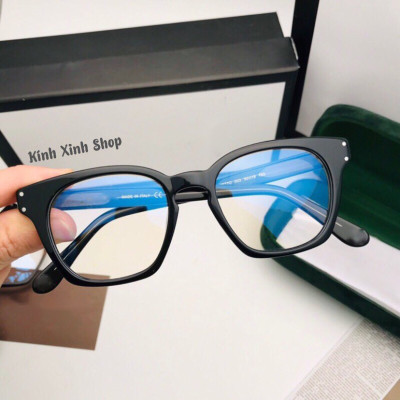 Gọng kính cận, Kính giả cận Mắt vuông unisex nhựa Đen cao cấp 