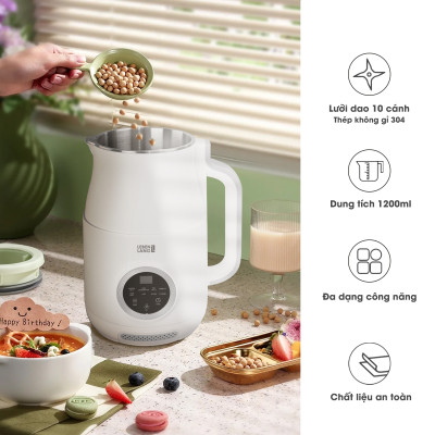Máy làm sữa hạt đa năng Lebenlang LBL1789, công suất 800W, dung tích 1200ml, tiết kiệm thời gian, bảo hành 2 năm - hàng chính hãng