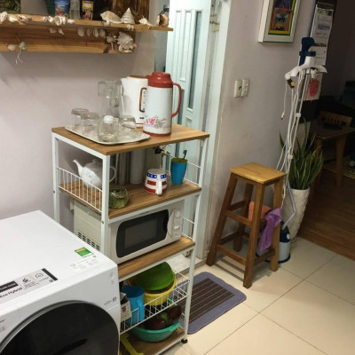 Kệ để lò vi sóng đa năng 175-1N thương hiệu 9House kệ đựng đồ đa năng để lò nướng nồi cơm điện kèm giá rổ để rau củ gia vị loại khung sắt dày sơn tĩnh điện chống rỉ mặt gỗ MDF lõi xanh chống ẩm bề mặt phủ melamine chống thấm cao cấp - Hàng chính hãng