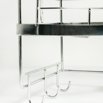 Kệ góc phòng tắm treo tường inox cao cấp sus304 không gỉ sét 2 tầng có thêm kệ xà phòng & móc treo tiện lợi (có nhiều kích thước)