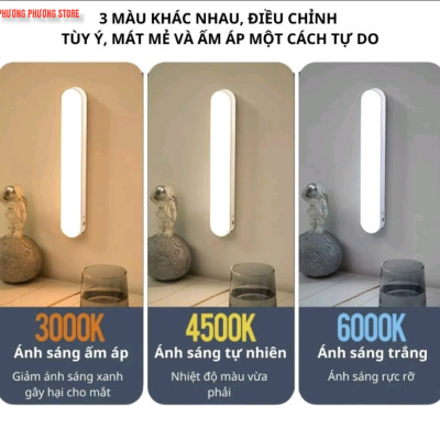 Đèn Đọc Sách tích điện 4 nấc sáng Đa chức năng Nhiều chế độ cảm ứng 1 chạm có Điều khiển từ xa và Hẹn giờ Dán Tường Led Nam Châm Bàn Trang Điểm Gắn Gương