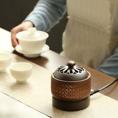 Lò xông - Lư xông trầm điện có hẹn giờ chỉnh nhiệt bằng gốm chịu nhiệt cao cấp hình lưới