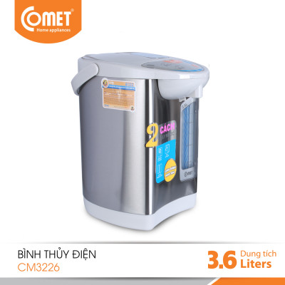 Bình thủy điện Comet CM3226 – Dung tích 3.6L, công suất 730W, ruột inox 304, giữ ấm tự động – Hàng Chính hãng, bảo hành 12 tháng