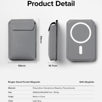 Ví kiêm giá đỡ RINGKE Stand Wallet / Pocket Magnetic - Hàng Chính Hãng