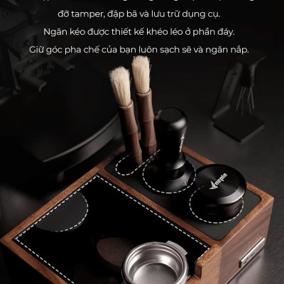 Feepie bàn đế nén cà phê đa năng gỗ óc chó Nam Mỹ