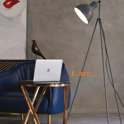 Đèn cây đứng chân máy màu xanh hiện đại, kiến trúc công nghiệp, minimalism DCLA011